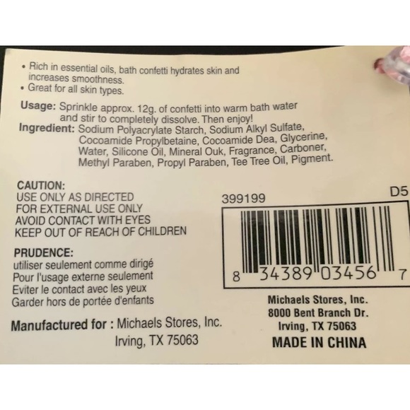 New Spa Era Rose Scented Pink White Star Bath Confetti Essential Oils Hydrates - Picture 6 of 6